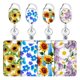thumbnail image 2 of Botón de extracción fácil con diseño floral amarillo y estampado UV de aleación de zinc blanco, portatarjetas de extracción fácil con diseño floral morado, 2 of 6