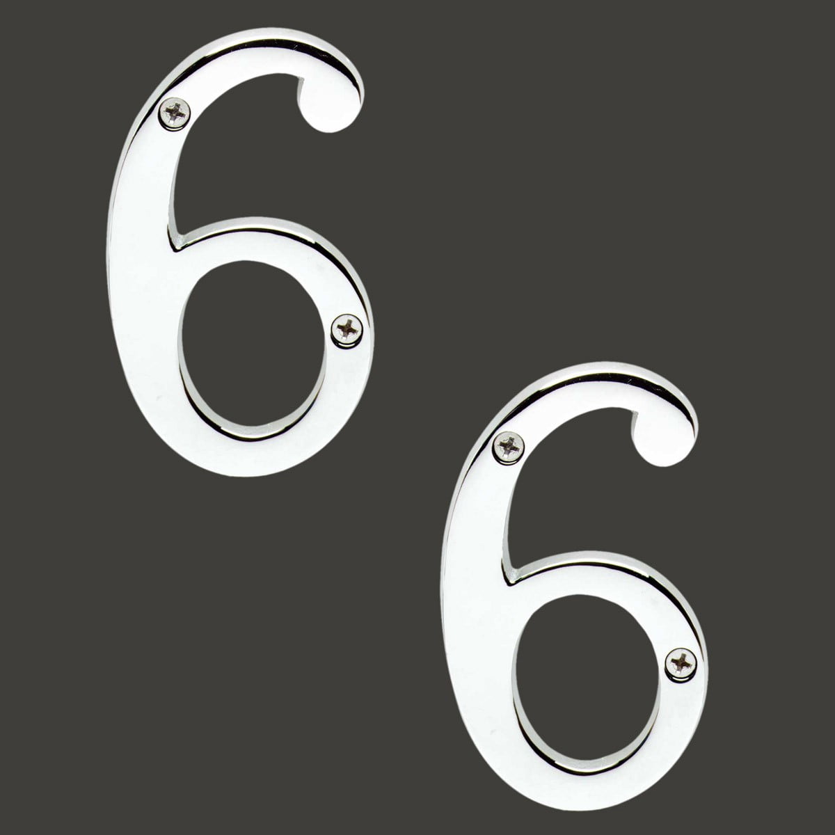 Renovators Supply Cast Solid Brass 3 7/8" Address House Number '6' '9' Chrome Set of 2