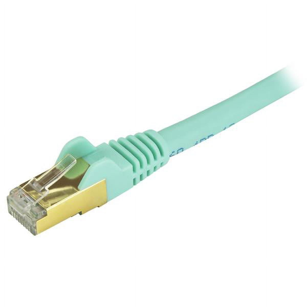 StarTech 8ft CAT6a Ethernet Cable - 10 Gigabit Shielded Snagless RJ45 100W PoE Patch Cord - 10GbE STP Network Cable with Strain Relief - Turquoise - UL, TIA  (C6ASPAT8AQ)