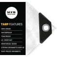 thumbnail image 7 of PROTARP Extra Heavy Duty 16 Mil Tarp Cover, Waterproof, UV Resistant, Rip and Tear Proof, Poly Tarpaulin with Reinforced Edges for Roof, Camping, Patio, Pool, Boat. (White 20′ X 30′), 7 of 7