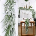 thumbnail image 5 of Snow Flocked Norfolk Pine Garlands, Lifelike Winter Pine Garland, Green Artificial Greenery Garland for Table, Mantle, Wall, Indoor, Outdoor Christmas Decorations, 1 Pcs, 6 Ft, 5 of 9