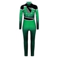 thumbnail image 4 of Aislor Girls Shiny Rhinestone Full Body Unitard Gradient Long Sleeve Gymnastics Leotard Dance Jumpsuit Green 8, 4 of 8