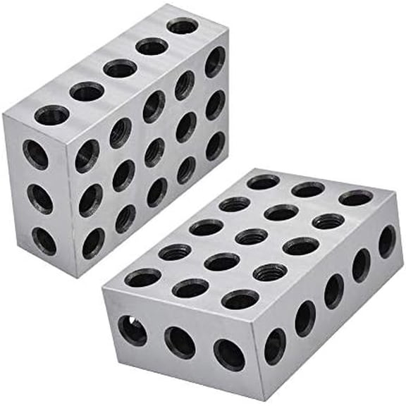 2-4-6 Blocks 23 Holes Blocks Set Matched Pair Hardened Steel for Milling Machine Woodworking$$Other