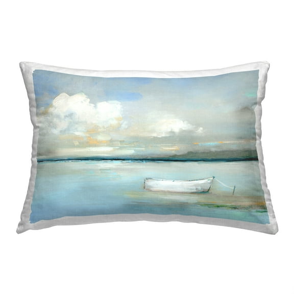 Stupell Industries Abstract Docked Dinghy Decorative Printed Throw Pillow, 14 x 20
