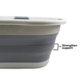thumbnail image 4 of SAMMART Cesta plegable de plástico para la colada de 40 l (10,5 galones) – Contenedor/organizador de almacenamiento plegable – Tina de lavado portátil – Cesta/cesta para ahorrar espacio (1, gris/gris, 4 of 5