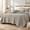 Beige-Full/Queen(90"x 96"), variant on Beige Ruffled Quilt King Size Stone-washedfiber Lightweight Crinkled Farmhouse Rustic Shabby Chic Bedding Set 3 Pieces Reversible