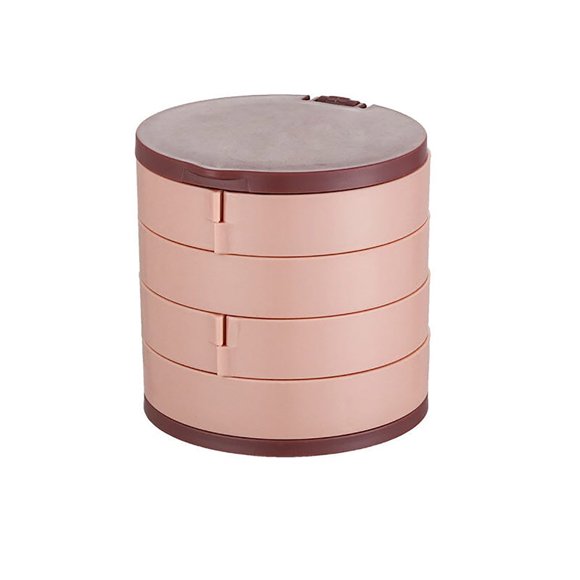 Caja giratoria de joyas con 4 capas - organizador de gran capacidad para collares, pendientes, anillos y pulseras