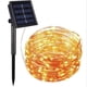 thumbnail image 1 of Guirnaldas de luces solares mejoradas, luces decorativas navideñas de hadas impermeables para exteriores, bodas, hogares, fiestas (blanco cálido), 1 of 5