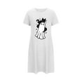 thumbnail image 5 of Somuwie Large size short Halloween women's nightdress with chest print round neck short sleeves short nightdress, 5 of 5
