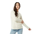 thumbnail image 4 of Carraig Donn Ladies Irish Multi Cabled Raglan Super Soft Merino Wool Sweater (Small, Natural), 4 of 4