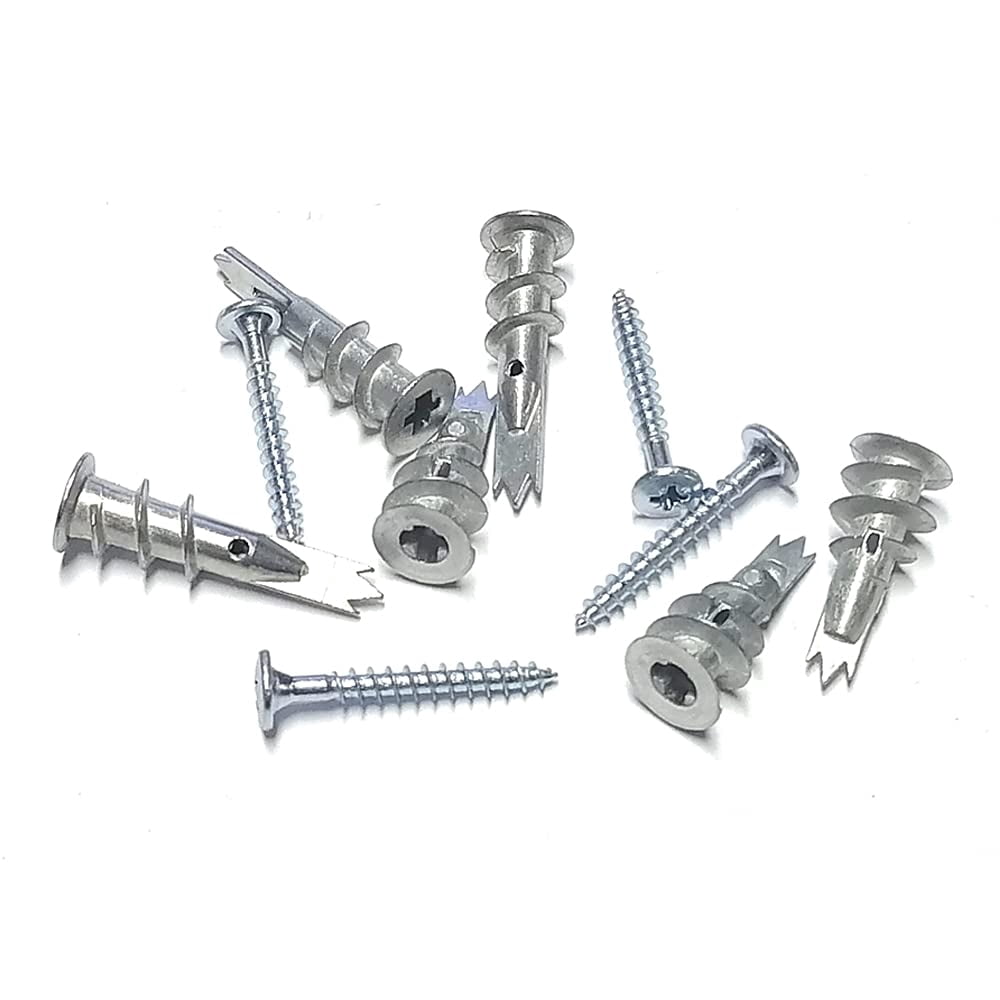 140pcs Plastic Drywall Anchors Self Drilling Hollow Wall Anchors with Screws Assortment Kit (13x42mm + 15x33mm)