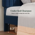 thumbnail image 5 of Amolife Twin Bed Frame, Modern Upholstered Platform Bed Frame with Adjustable Velvet Headboard, Heavy Duty, Dark Blue, 5 of 9