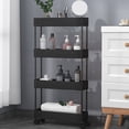thumbnail image 6 of Slim Rolling Storage Cart 4 Tier – Narrow Bathroom and Laundry Room Organizer on Wheels, Mobile Plastic Shelving Unit for Small Spaces, Kitchen, RV and Dorm, 6 of 6