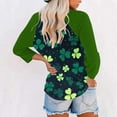 thumbnail image 5 of successthop St Patricks Day Shirts Womens Green Oversized Plus Size Crewneck Outfits Long Sleeve Top Festival Blouse 3XL, 5 of 7