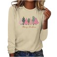 thumbnail image 1 of Birdeem Mode Femmes Décontracté Manches Longues Imprimé Col Rond T-Shirt Ample Blouse Tops, 1 of 12