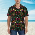 thumbnail image 2 of Fotbe Mexican Flower 2 Camisa Hawaiana para Hombre Unisex – Camisa Casual de Verano con Botones de Manga Corta de Algodón y Lino,Medium, 2 of 7