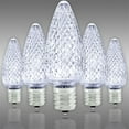 thumbnail image 2 of C9 LED Bulb (Pack of 25) Cool White Replacement Christmas Light Bulbs Faceted Retrofit Candle Shape Commercial Grade E17 Socket Roof Lights Bulbs, 2 of 4