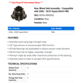 thumbnail image 2 of Rear Wheel Hub Assembly - Compatible with 2006 - 2018 Toyota RAV4 FWD 2007 2008 2009 2010 2011 2012 2013 2014 2015 2016 2017, 2 of 2