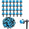thumbnail image 1 of Drip Irrigation Emitters for Micro Sprinkler Full Circle Flow, 200pcs Blue Push-to-Fit Anti-clogging Devices with Adjustable Flow, 1 of 5