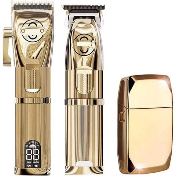 Hair Trimmer Popular Cordless Hair Clippers for Barber Professional Hairdresser Fading Shaver Beard Trimmer Set in Gold Color Hair Care and Styling