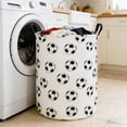 thumbnail image 5 of Uuiauoio Large Storage Basket,Laundry Hamper/Bathroom/Home Decor/Collapsible Storage Bin,Boys and Girls Hamper/Boxes/Clothing(Round-Football), 5 of 6