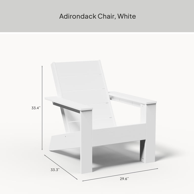Better Homes & Gardens Ezra Outdoor HDPE Adirondack Chair, White