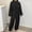 Black, variant on YHAJDS Two Piece Set for Women,2 Piece Suits for Women Suit Set Solid Color Long Sleeve Crew Neck Loose Corduroy Top With Elastic Waist Stretchy Pants Fashion Casual Outfit For Fall Winter