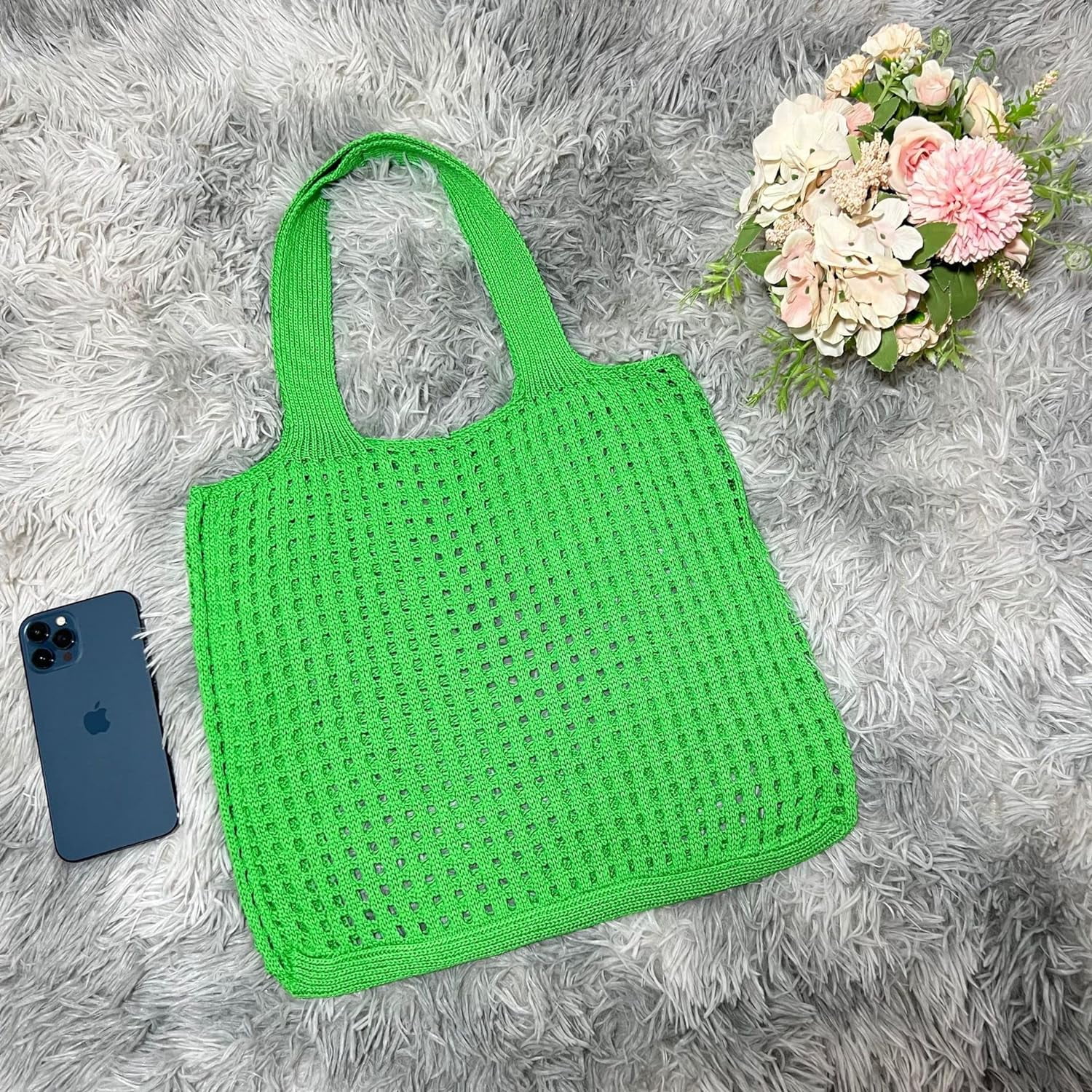 Kukuzhu Y2k Aesthetic Tote Bag Aesthetic Y2k Bag Crochet Tote Bag Aesthetic Tote Bags Aesthetic Y2k Purse
