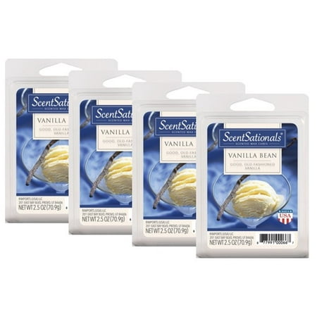 Vanilla Wax - ScentSationals 2.5 oz Vanilla Bean Scented Wax Melts, 4-Pack