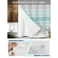 thumbnail image 3 of No Hook Cloth Fabric Shower Curtain with Snap in Liner, Aqua Ombre Stripes Waterproof Shower Curtains Set with See Through Top Window, Modern Abstract Stripes Aesthetic Bath Curtains Shower 36"x72", 3 of 6