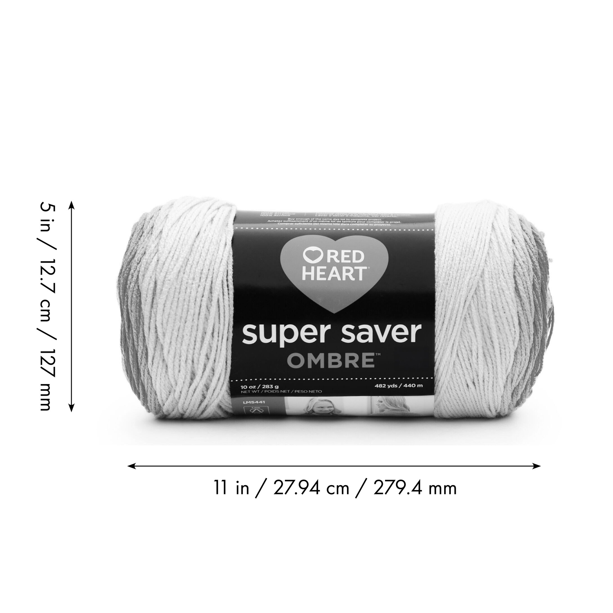 Red Heart® Super Saver Ombre™ #4 Worsted (Medium) Acrylic Yarn, Sunset 10oz/283g 482 Yards (2 Pack)
