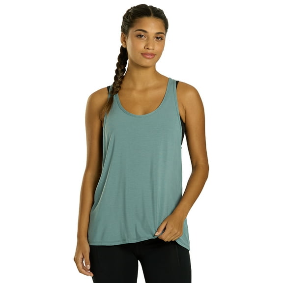 Everyday Yoga Motion Solid Racer Back Layering Tank, Scoop Neck, Sleeveless, Casual (Women’s)
