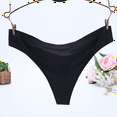 thumbnail image 2 of Bigersell No Show Panties for Women Clearance Cotton No Show Underwear Women Bikini Panty Style P-1888 Polyester Bikini Panties Ladies Thong Briefs High Waist Women's Panties Black M, 2 of 2