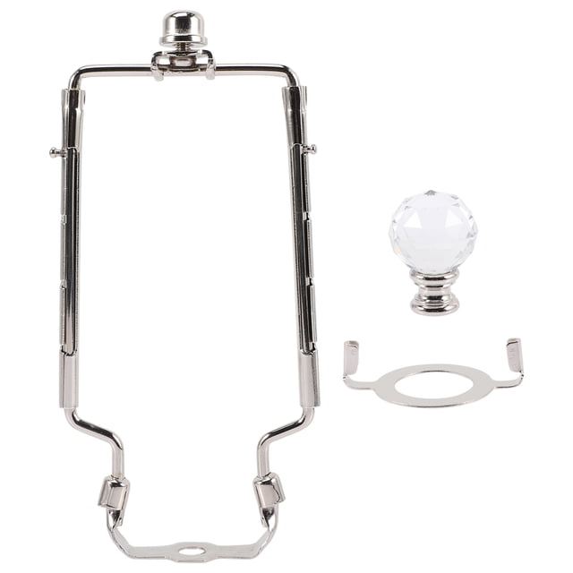 Shisuyan 1 Set Lampshade Frame Lampshade Bracket Silver Metal Adjustable Length Indoor Lighting