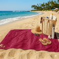 thumbnail image 3 of Cotton Beach Towels Set of 2, Oversized Terry Velour, Burgundy, 3 of 4