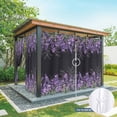thumbnail image 6 of Outdoor Curtains for Patio Waterproof, Purple Lavender Outdoor Privacy Panels Grommet, Spring Watercolor Wildflowers Plant Black Blackout Outside Curtains for Porch/Cabana 54"x108", 2 Panels, 6 of 8