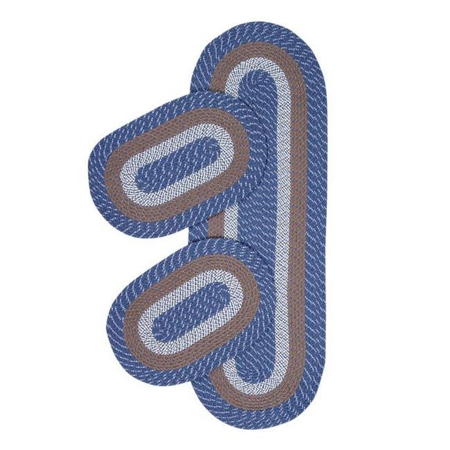 Better Trends SS-3PCB2472CMS Ensemble de Tapis Réversible Country Braid 24 x 72 Po - Rayure Chambray - 3 Pcs