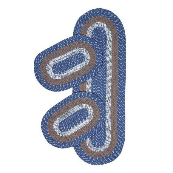 Better Trends SS-3PCB2472CMS 24 x 72 in. Reversible Country Braid Rug Set - Chambray Stripe - 3 Piece