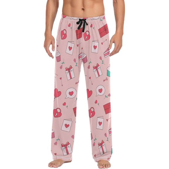 GZHJMY Valentine's Day Pajama Pants for Men, Lounge Pants Lightweight Men Pajama Bottoms with Drawstring Pockets, Christmas New Year Birthday Gifts, Small