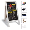 thumbnail image 2 of Magnetic A-Frame Chalkboard Sign, Extra Large 20" x 40", Standing Chalkboard Easel, Deluxe Set with Multiple Accessories, Outdoor Sidewalk Sandwich Board Sign, by Better Office Products (Whitewash), 2 of 4