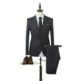 thumbnail image 1 of Men Business Formal Suit Set Slim Fit Wedding Blazer Pants 2 Piece, 1 of 2