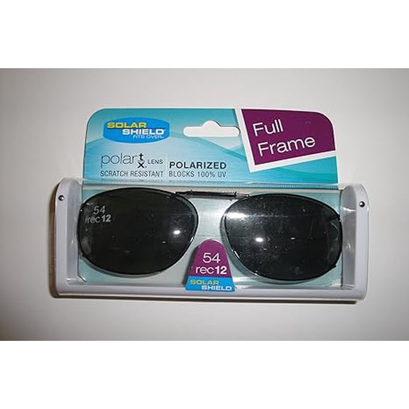 Solar Shield 54Rec12 full frame Gray lens Polarized Clip On Sunglasses