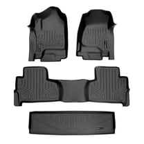 SA0136-B0153-E0153 Custom Fit 2 Rows Behind 3rd Row Floor Mats & Cargo Liner Set for 2015-2020 Chevy Tahoe, Black