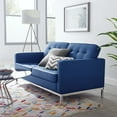 thumbnail image 4 of Modway Loft Tufted Upholstered Faux Leather Loveseat, Blue, 4 of 4