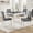 Grey + White + 5-Piece Dining Table Set with 4 Chairs, variant on 5-Piece Counter Height Table Set with 4 Chairs, Counter Height Table Set for 4 with Chairs, Wooden Counter Height Table Set for Kitchen, Dining Room, Grey & White Two Tone