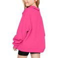 thumbnail image 3 of ibuvkizy Girls Sweatshirt!Cute Sweatshirts for Middle Big Girls Half Zip V-neck Sweatshirt Long Sleeve Pullover Tops Kids Fleece Sweatshirts for 5-14 Years,Hot Pink, 3 of 7