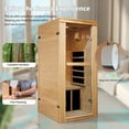 thumbnail image 6 of OUTEXER Saunas Infrared Far Infrared Sauna for Home, Sauna Room Hemlock Wood Dry Sauna for Home 1 Person Infrared Sauna Low EMF Indoor Sauna for Single Person Sauna 1080W with Bluetooth Speakers, 6 of 9