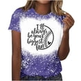 thumbnail image 1 of Camisas de Mujer Casual Impreso Cuello Redondo Manga Corta Superior, Blusa de Moda para Uso Diario Y de Fiesta, 1 of 4