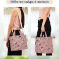 thumbnail image 3 of FORMRS Womens Corduroy Tote Bag Crossbody Shoulder Purse Handbag with Detachable Strap, Pink Floral Horses Pattern, 3 of 5