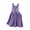 Purple, variant on Bxsruta Back Button Suspender Dress for Girls, Pocketed Denim-Style Linen Blend Sundress for Spring and Summer Daily Wear